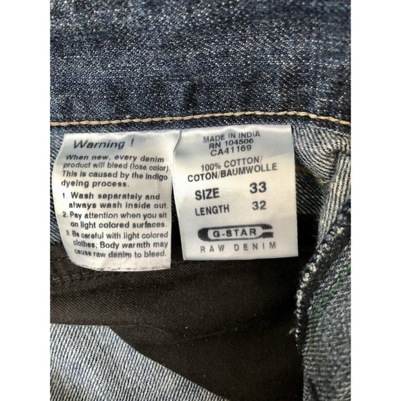 G-Star Raw 3301 Slim Fit Medium Aged Cuffed Denim Blue Jean Shorts Mens W33 L32 - Picture 7 of 9